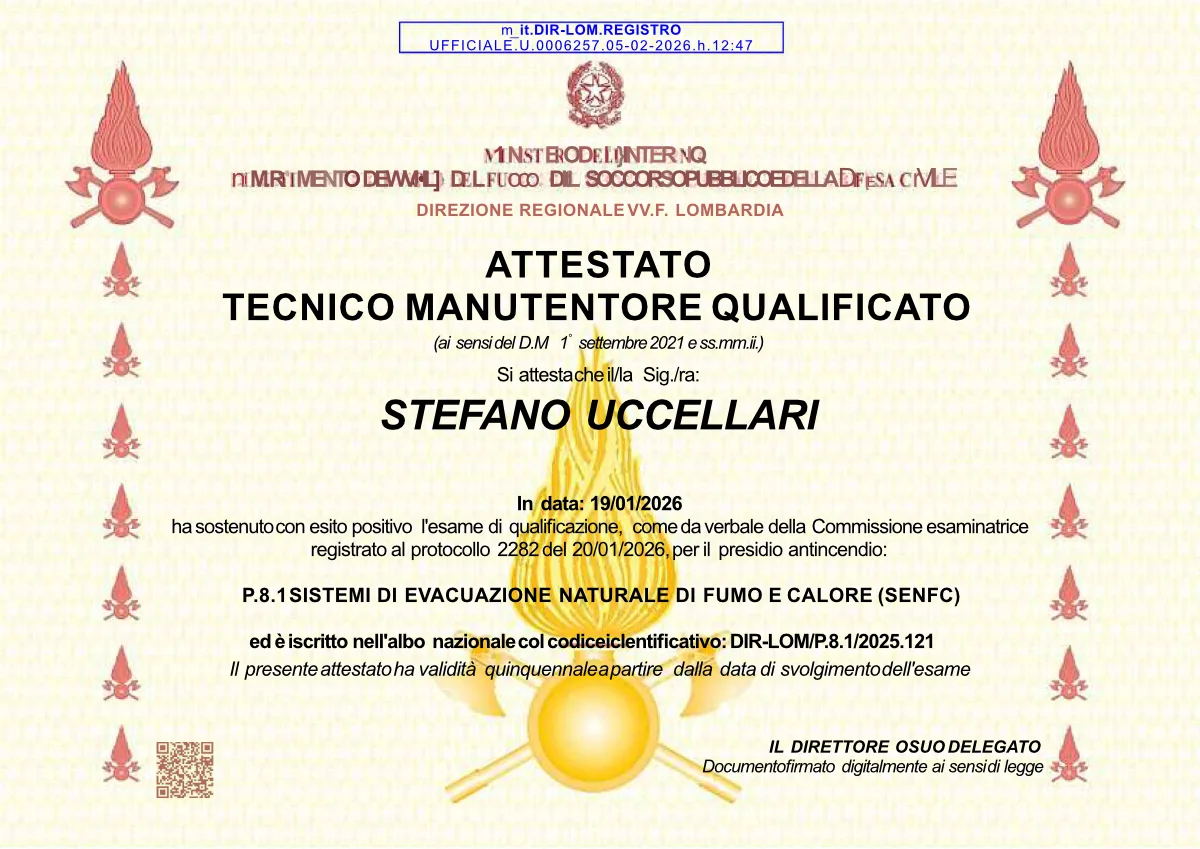 UCCELLARI STEFANO EVACUAZIONE NATURALE DI FUMO